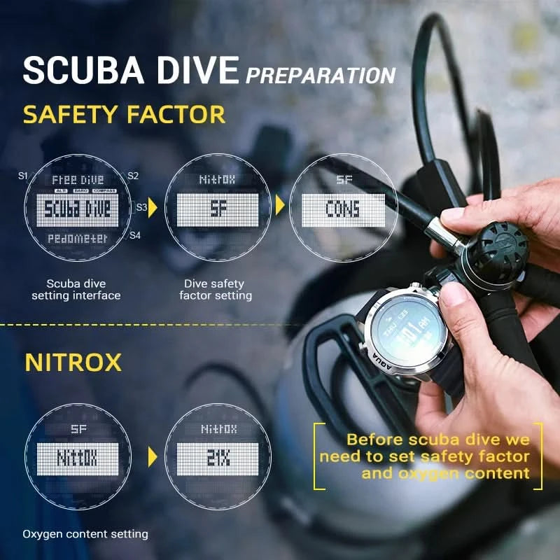π NORTH EDGE 50M Dive Computer Watch β Scuba Diving NDL Monitor πββοΈ