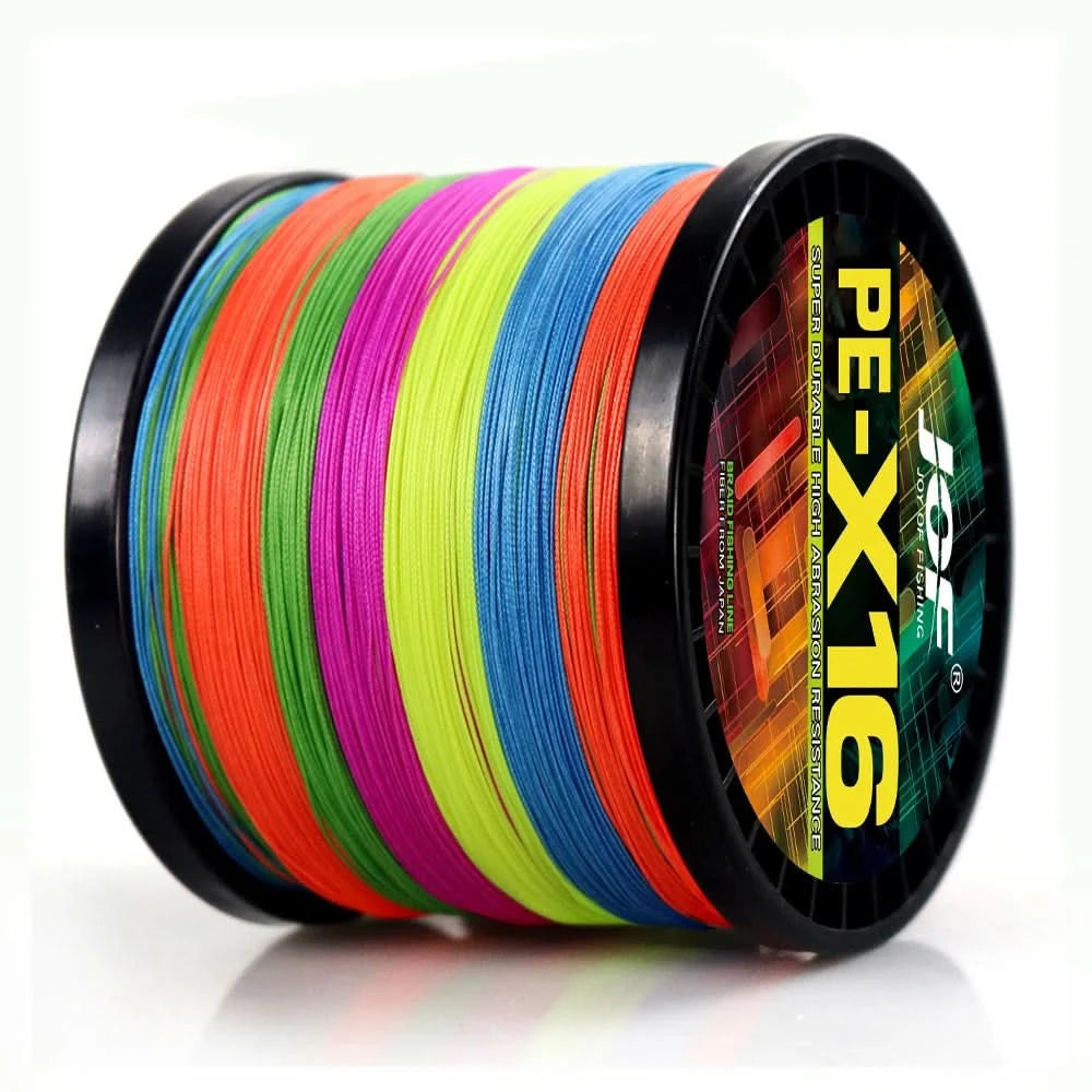 🎣 16 Strands Braided Fishing Line – 100M to 1000M | 25-200LB