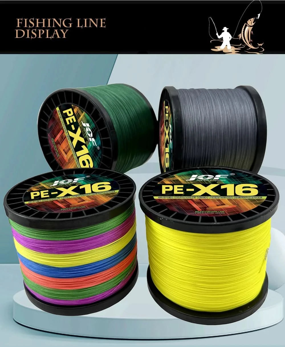 🎣 16 Strands Braided Fishing Line – 100M to 1000M | 25-200LB