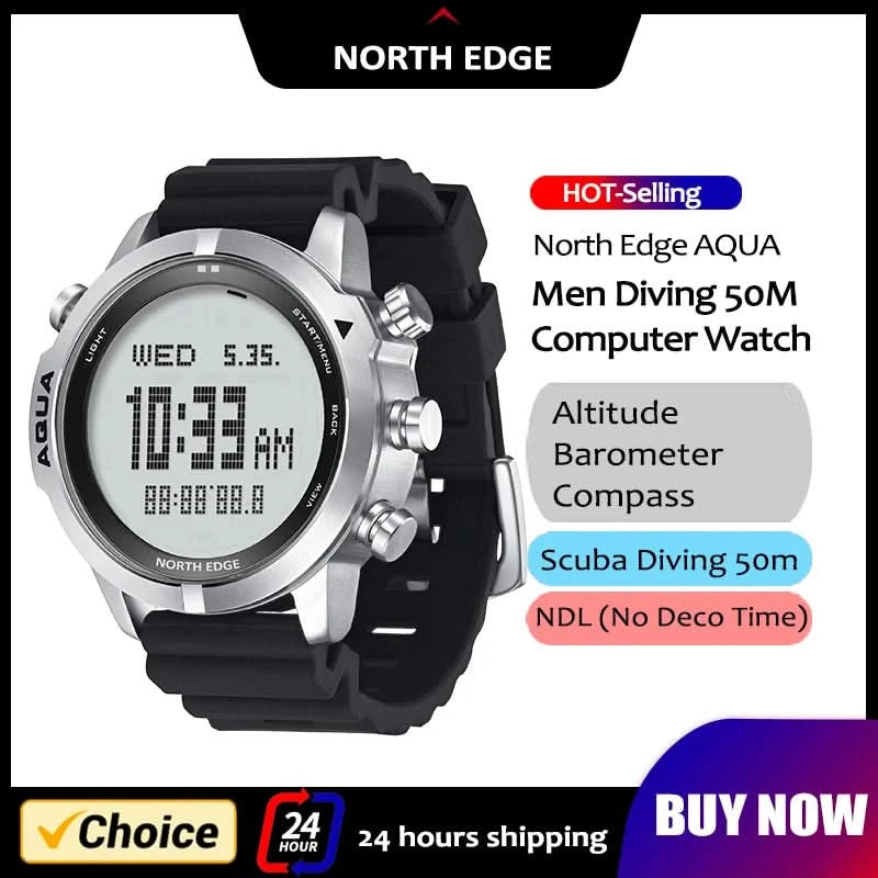 π NORTH EDGE 50M Dive Computer Watch β Scuba Diving NDL Monitor πββοΈ