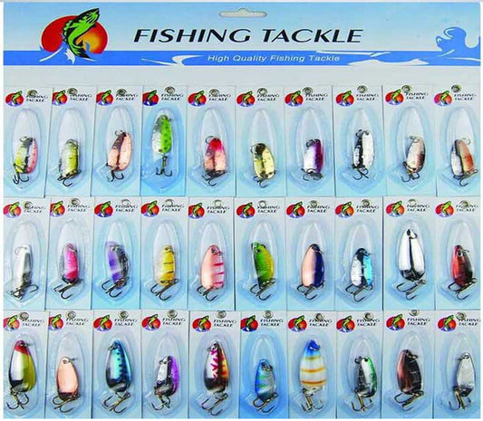 Fish Bait Hook Fishing Tackle spinners Lures Set 30x