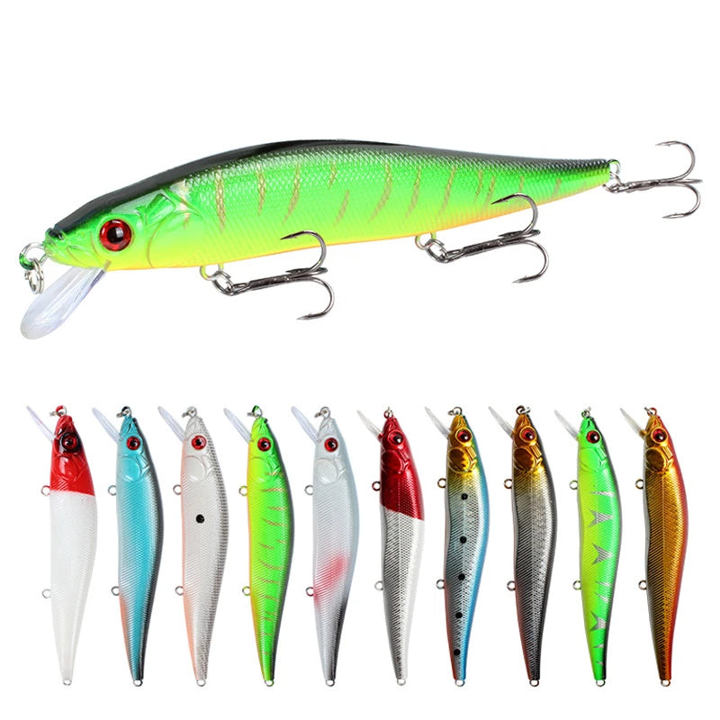 Premium Floating Minnow Fishing Lure- 14cm, 22.5g 3D Eyes Crankbait for Bass, Carp & Trolling