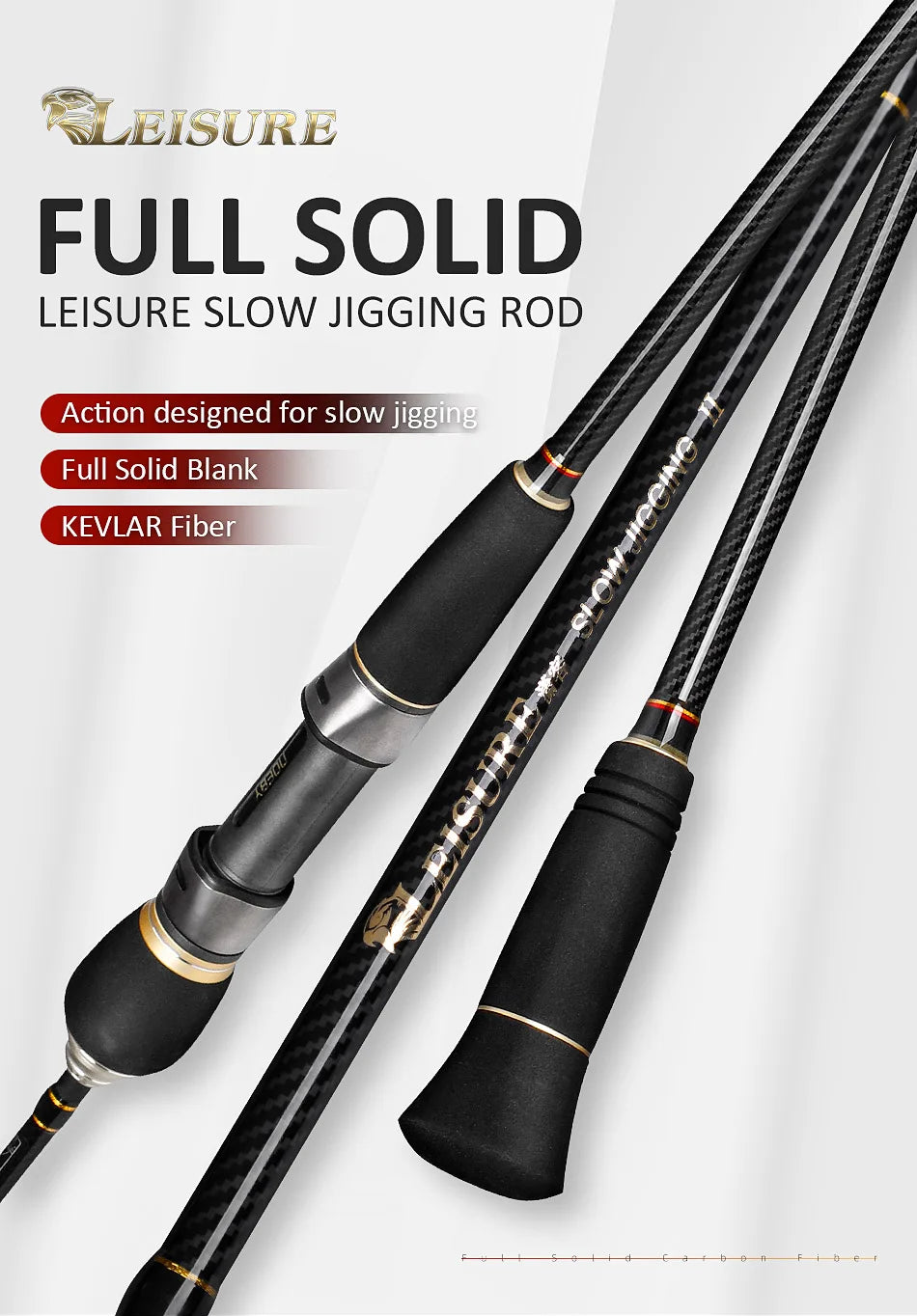 NOEBY Full Solid Slow Jigging Fishing Rod – High Sensitivity for Ultimate Performance! 🎣