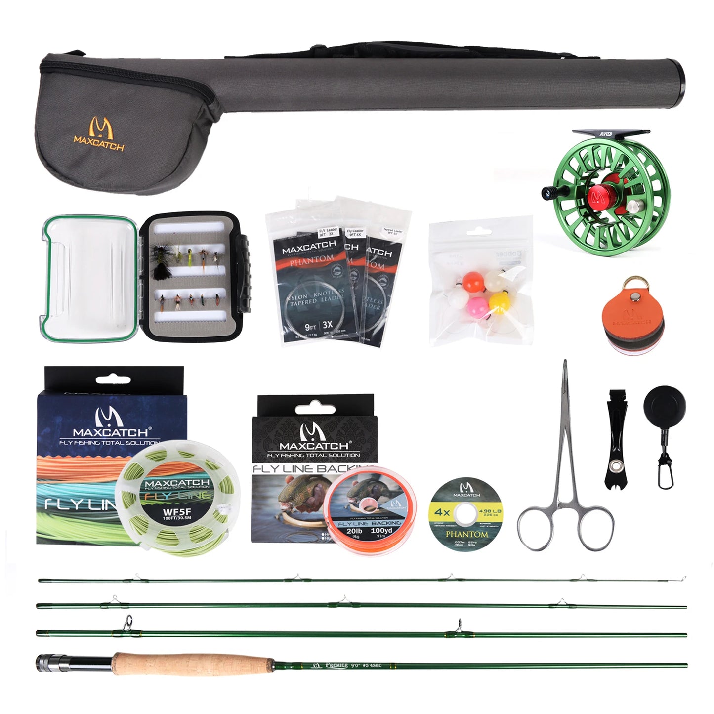 MAXIMUMCATCH Premier Fly-Fishing Rod Combo and Fly Reel Kit Complete Fishing Outfit