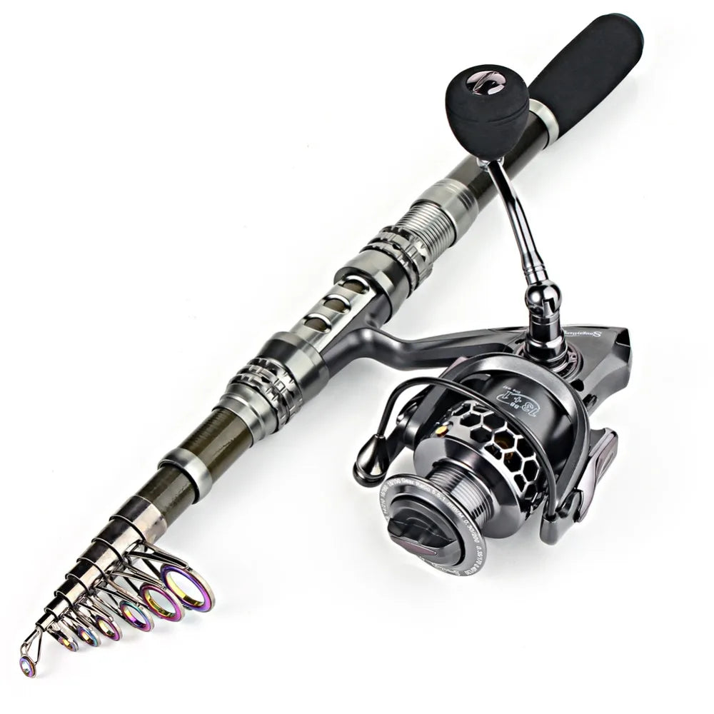 Sougayilang 1.8-3.3m Carbon Fiber Fishing Rod and 13+1BB Fishing Reel Combo