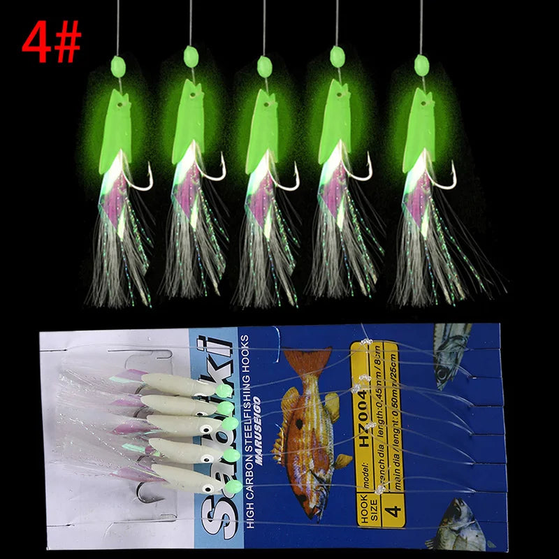 Fishing Hook 5Pcs/Set High Carbon Steel Mackerel Feathers