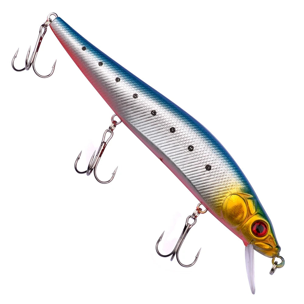 Premium Floating Minnow Fishing Lure- 14cm, 22.5g 3D Eyes Crankbait for Bass, Carp & Trolling