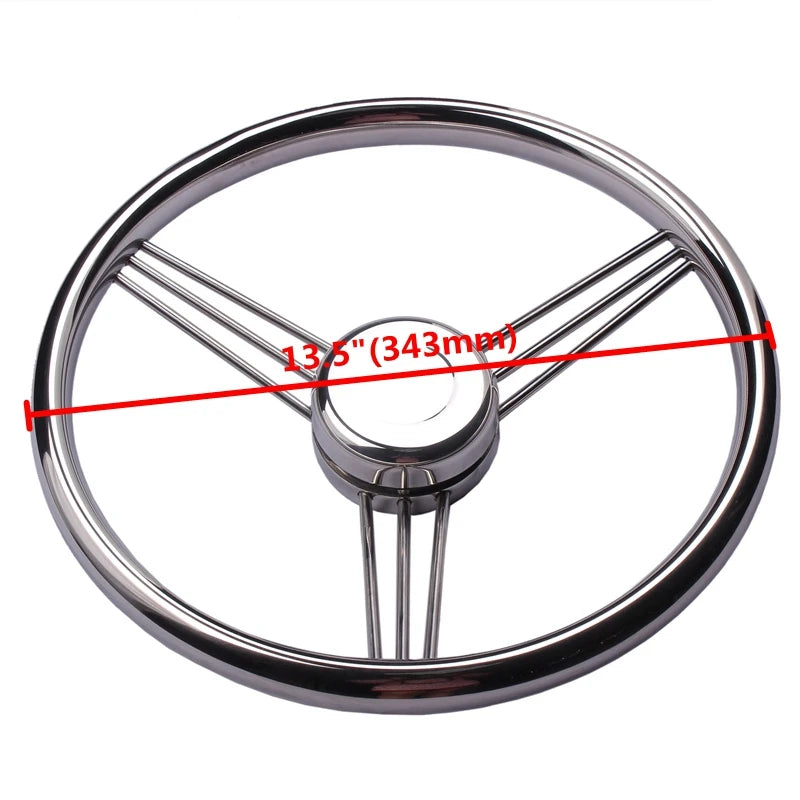 Boat Steering Wheel Stainless Steel 13-1/2''