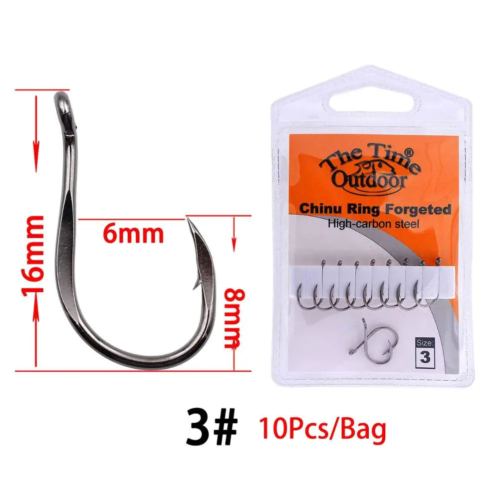 Super Sharped Fishing Hooks Chinu Ring Forged High Carbon Steel Fish Hook Hight Quality