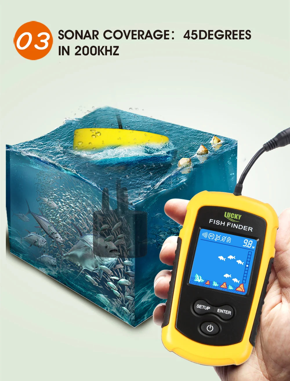 Fish Finders Alarm 100M Portable Sonar