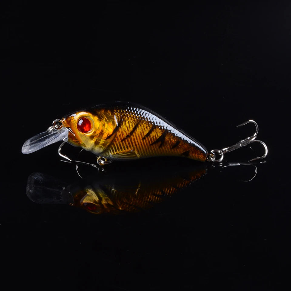 Fishing Minnow Bait Treble Hooks 3D Eyes