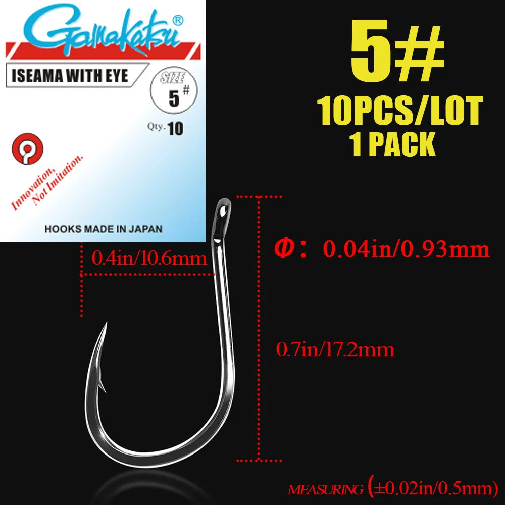 10pcs/lot Iseama Japan Fishhooks Single Jig Hook Pech