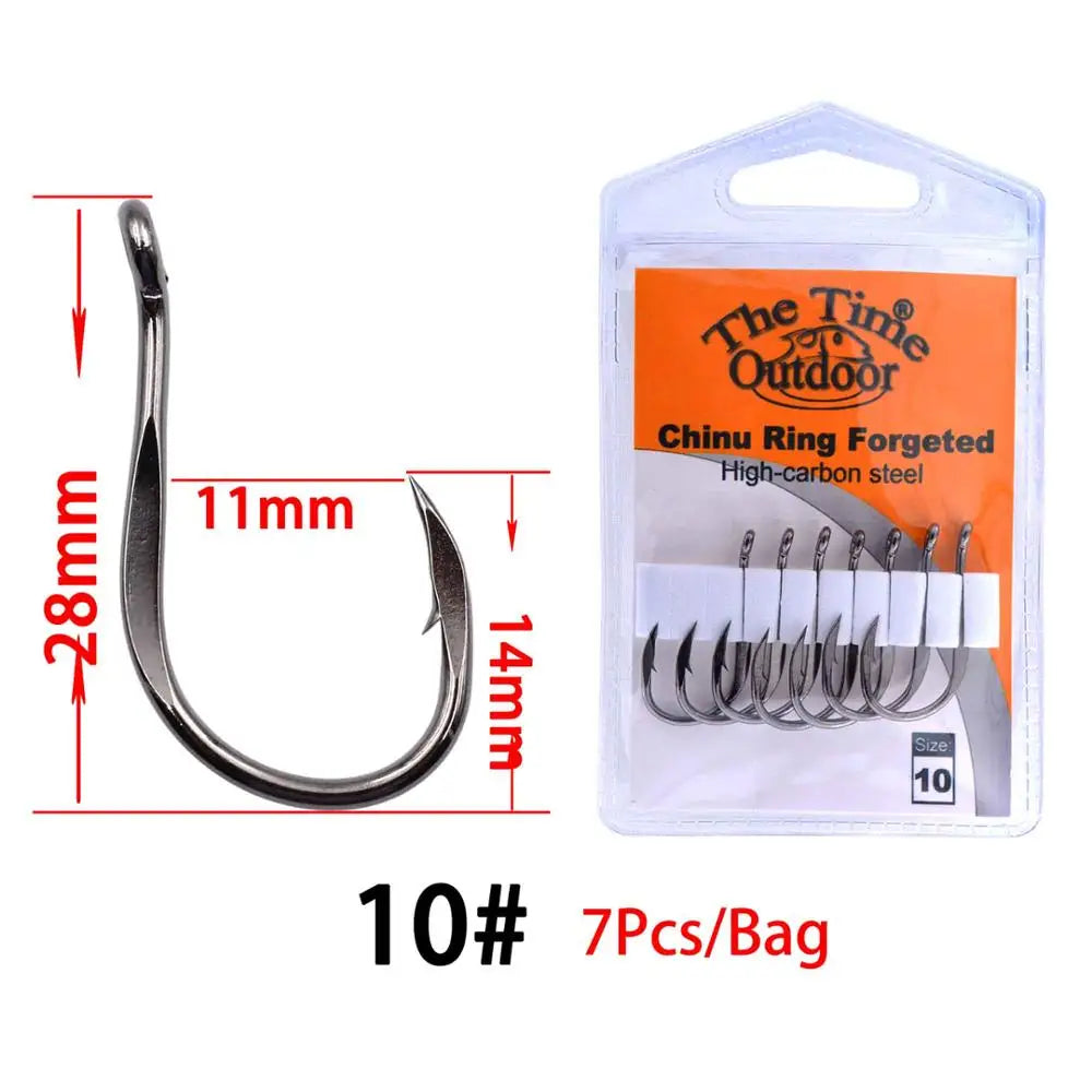 Super Sharped Fishing Hooks Chinu Ring Forged High Carbon Steel Fish Hook Hight Quality