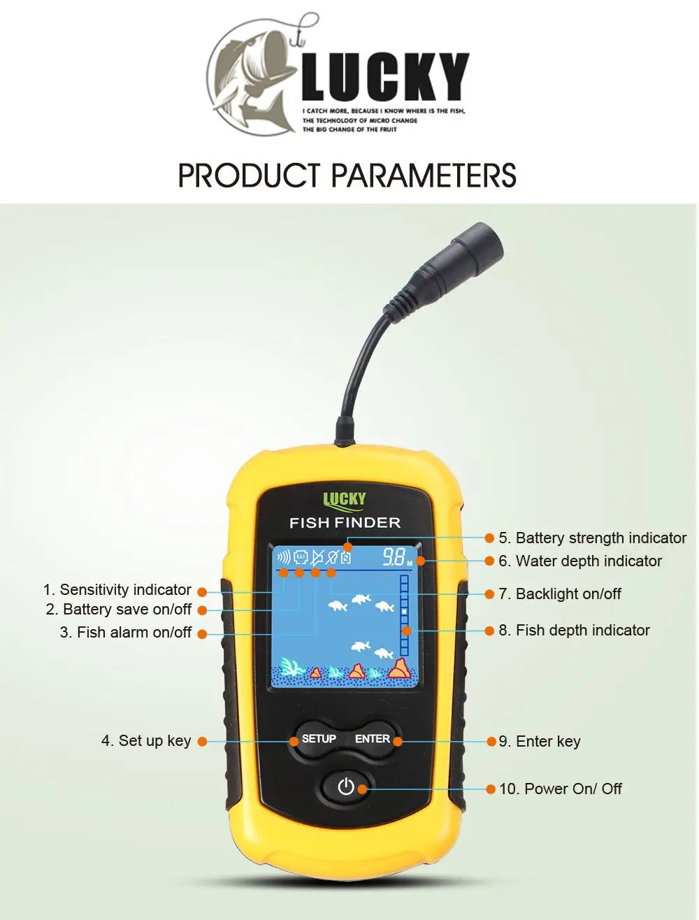 Fish Finders Alarm 100M Portable Sonar