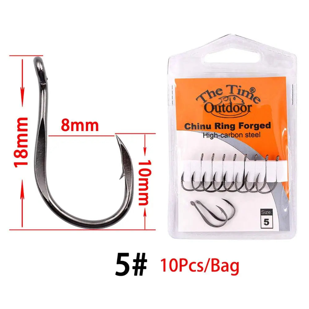 Super Sharped Fishing Hooks Chinu Ring Forged High Carbon Steel Fish Hook Hight Quality