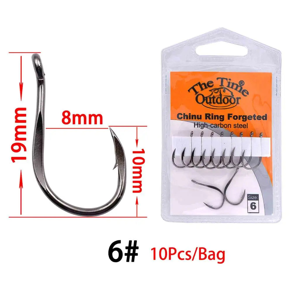 Super Sharped Fishing Hooks Chinu Ring Forged High Carbon Steel Fish Hook Hight Quality