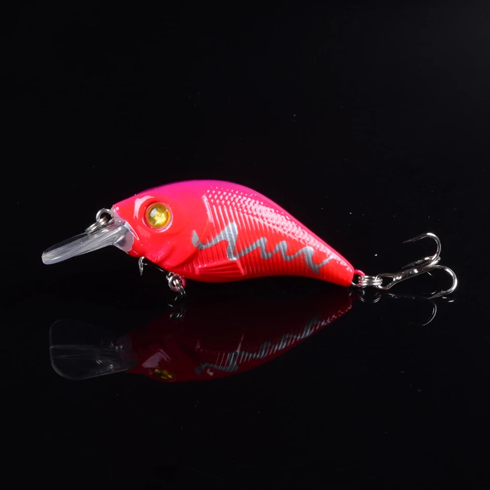 Fishing Minnow Bait Treble Hooks 3D Eyes