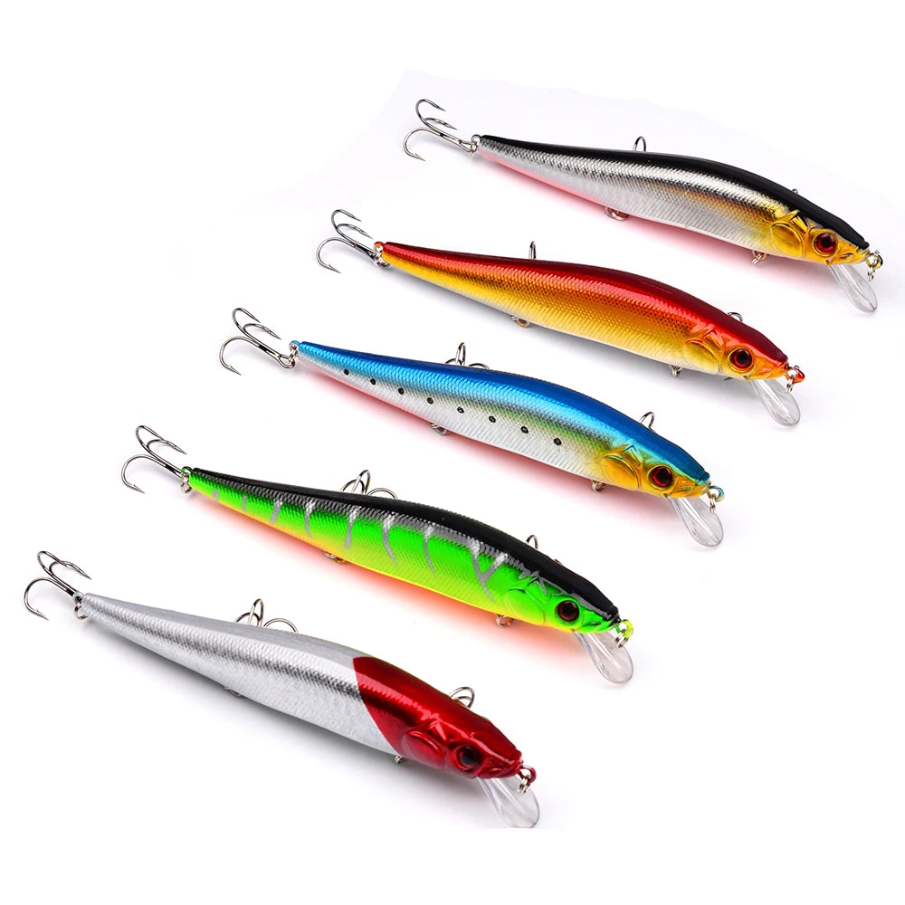 Premium Floating Minnow Fishing Lure- 14cm, 22.5g 3D Eyes Crankbait for Bass, Carp & Trolling