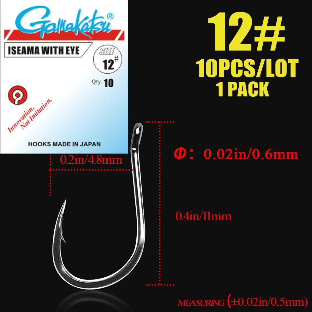 10pcs/lot Iseama Japan Fishhooks Single Jig Hook Pech