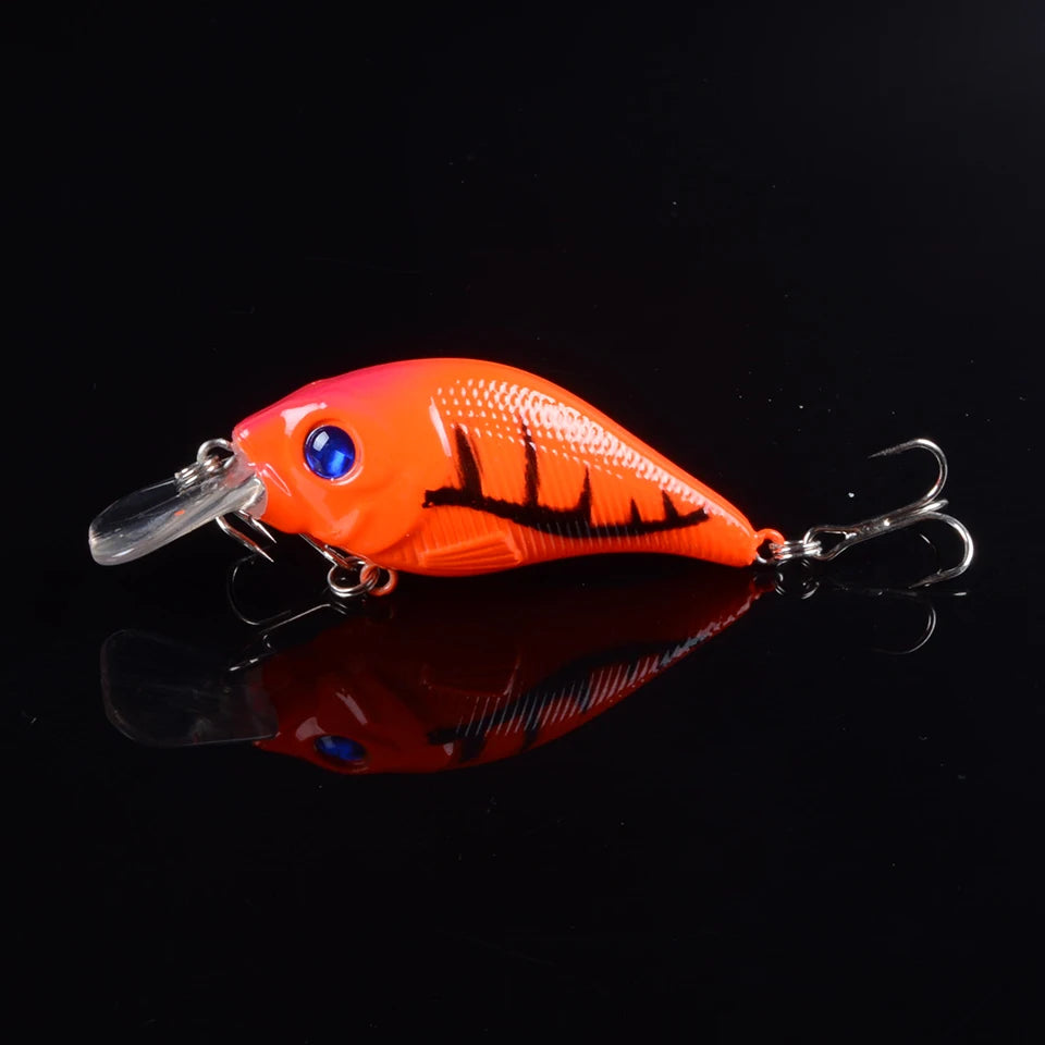 Fishing Minnow Bait Treble Hooks 3D Eyes