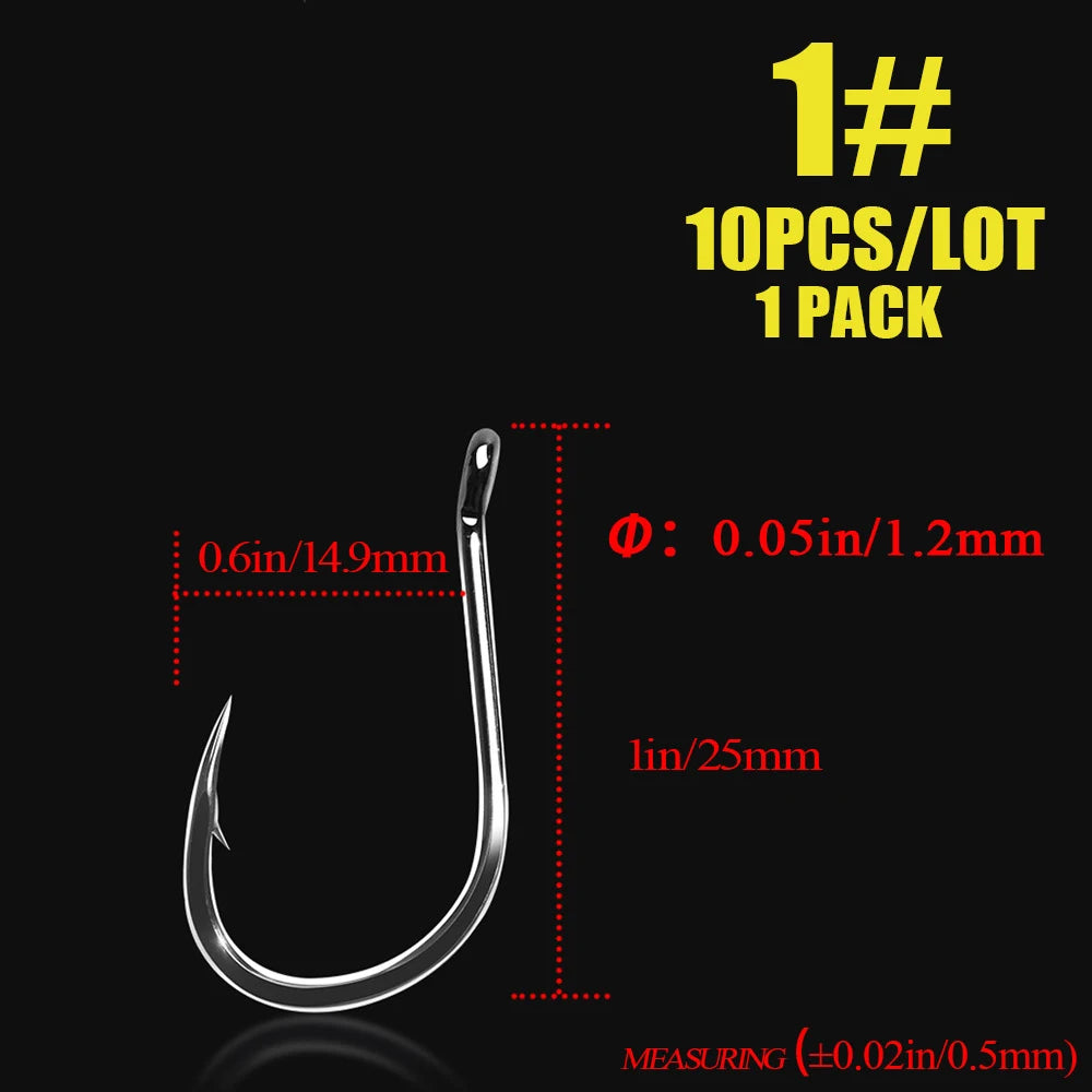 10pcs/lot Iseama Japan Fishhooks Single Jig Hook Pech