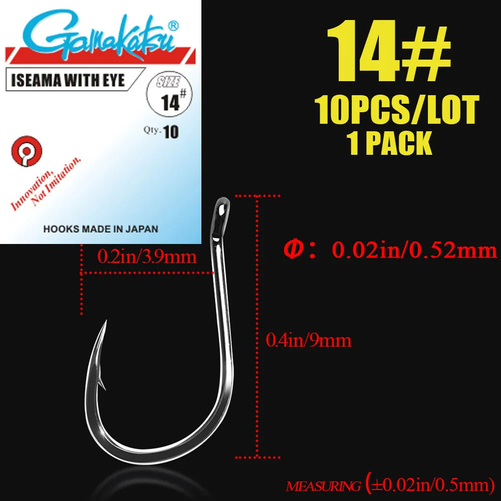 10pcs/lot Iseama Japan Fishhooks Single Jig Hook Pech