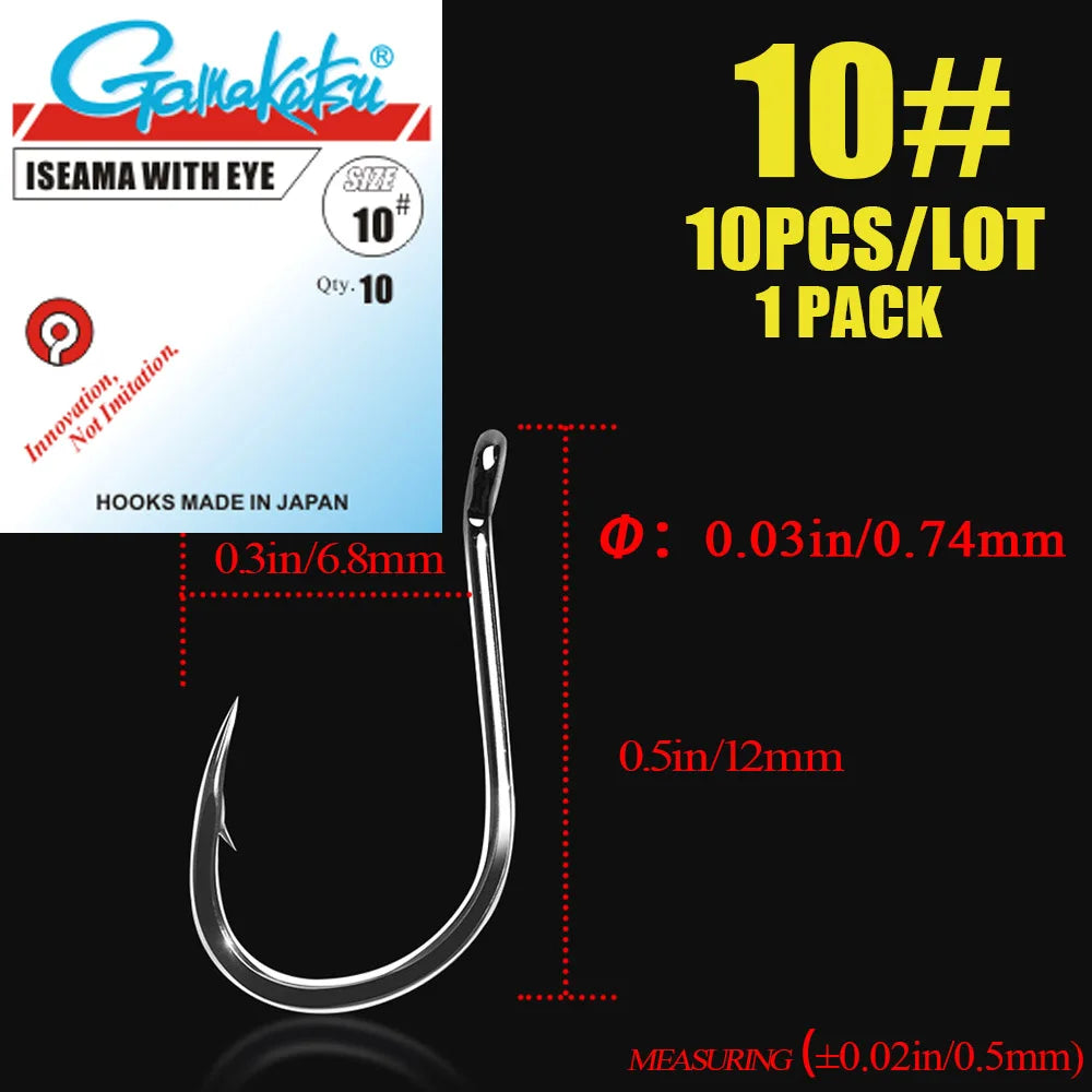 10pcs/lot Iseama Japan Fishhooks Single Jig Hook Pech