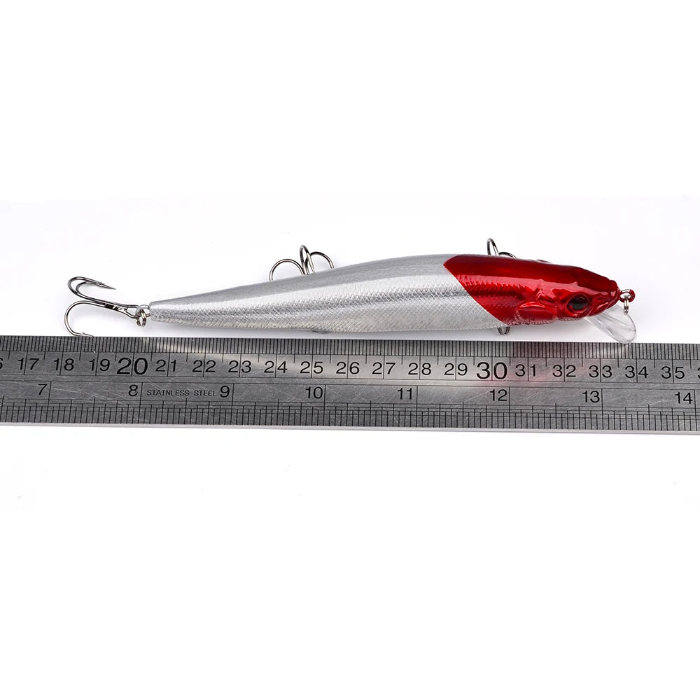 Premium Floating Minnow Fishing Lure- 14cm, 22.5g 3D Eyes Crankbait for Bass, Carp & Trolling