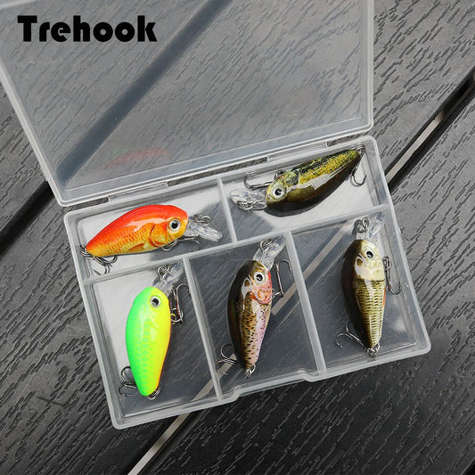 TREHOOK 36mm 3.6g 5pcs Mini Crankbait Fishing Lures