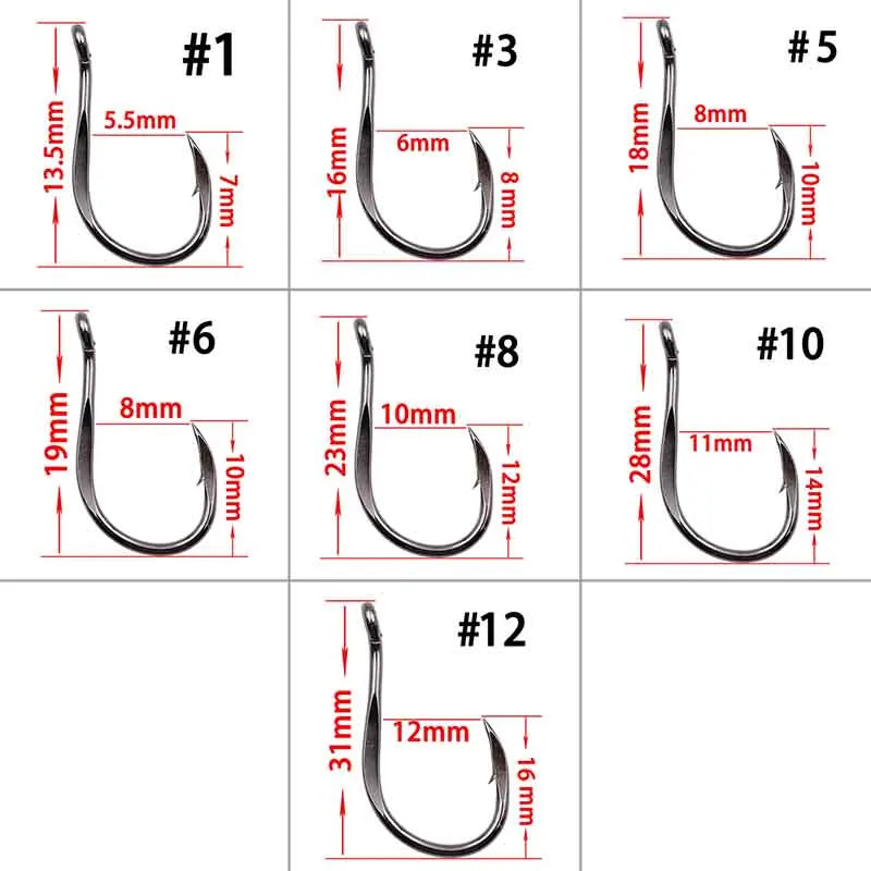 Super Sharped Fishing Hooks Chinu Ring Forged High Carbon Steel Fish Hook Hight Quality