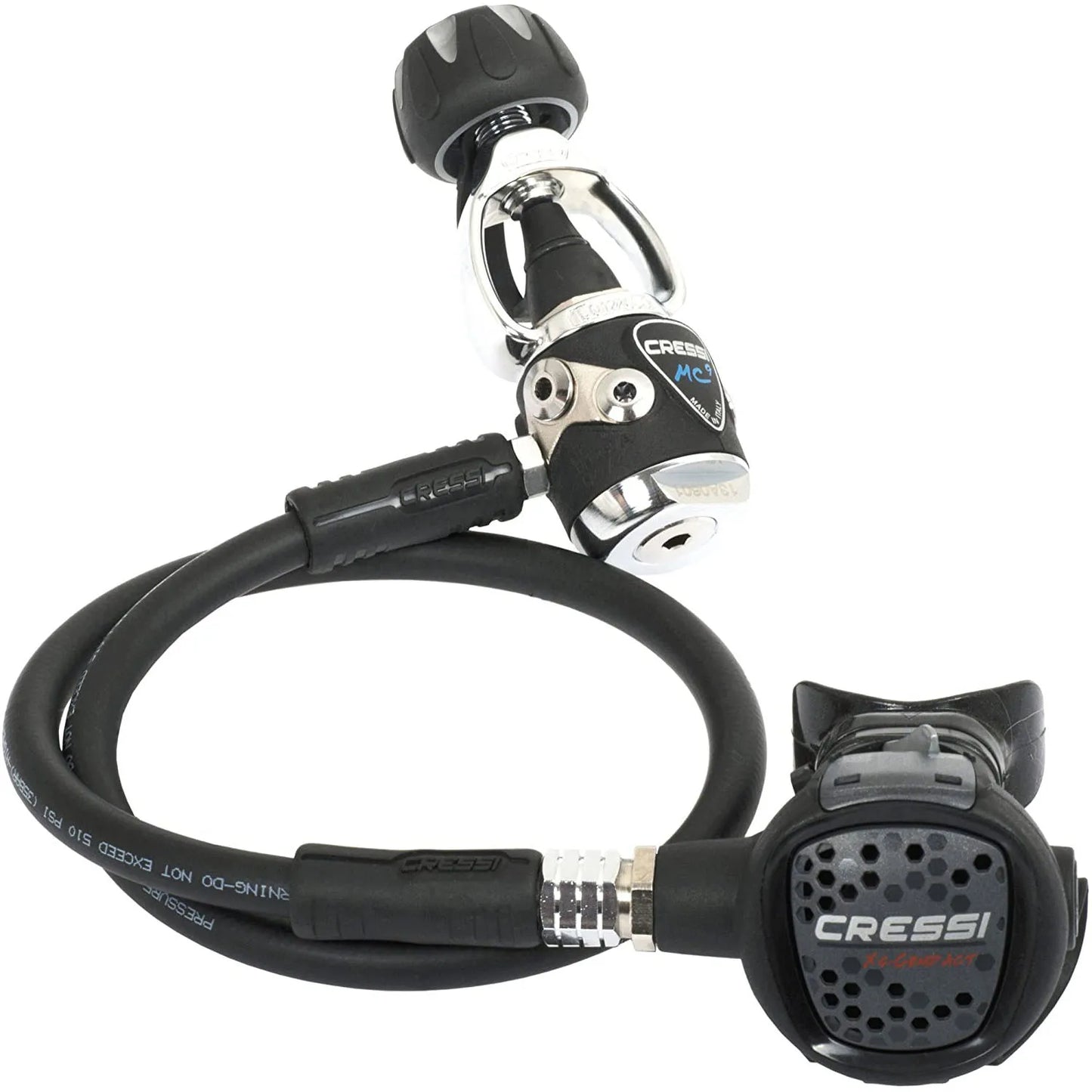 Cressi  MC9 / COMPACT Balanced Dive Regulator Scuba Diving 1st Stage 2nd Stage Set Made in Italy.