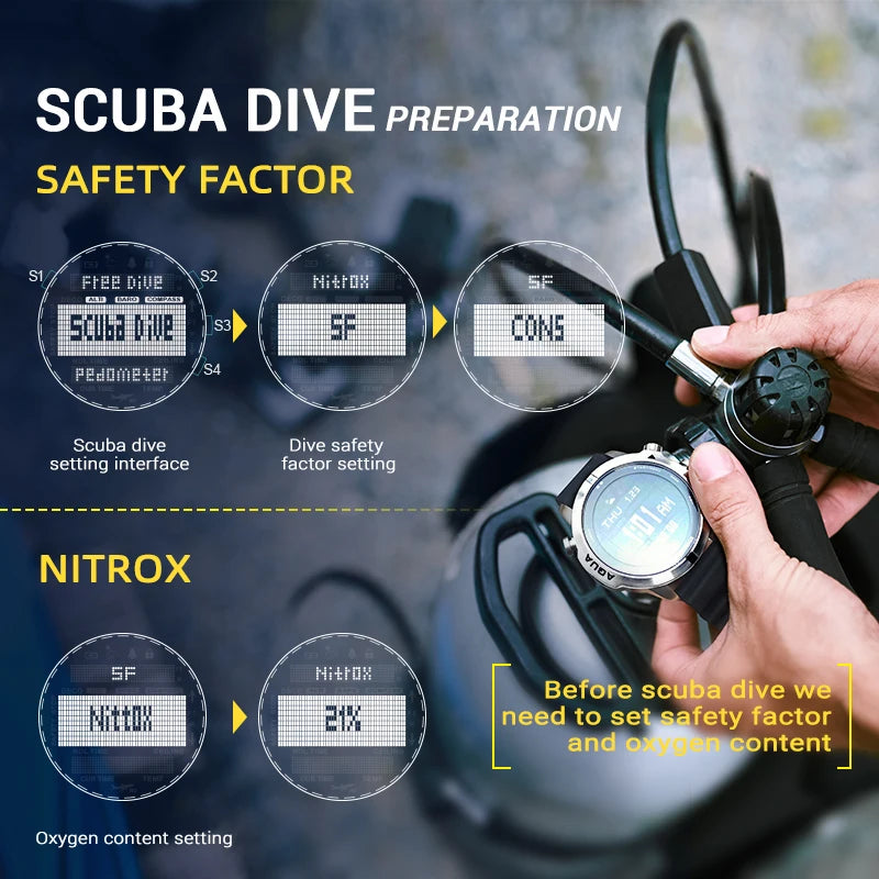 50m Dive Computer Watch Scuba Diving Ndl (no Deco Time) – Reeladventuregear