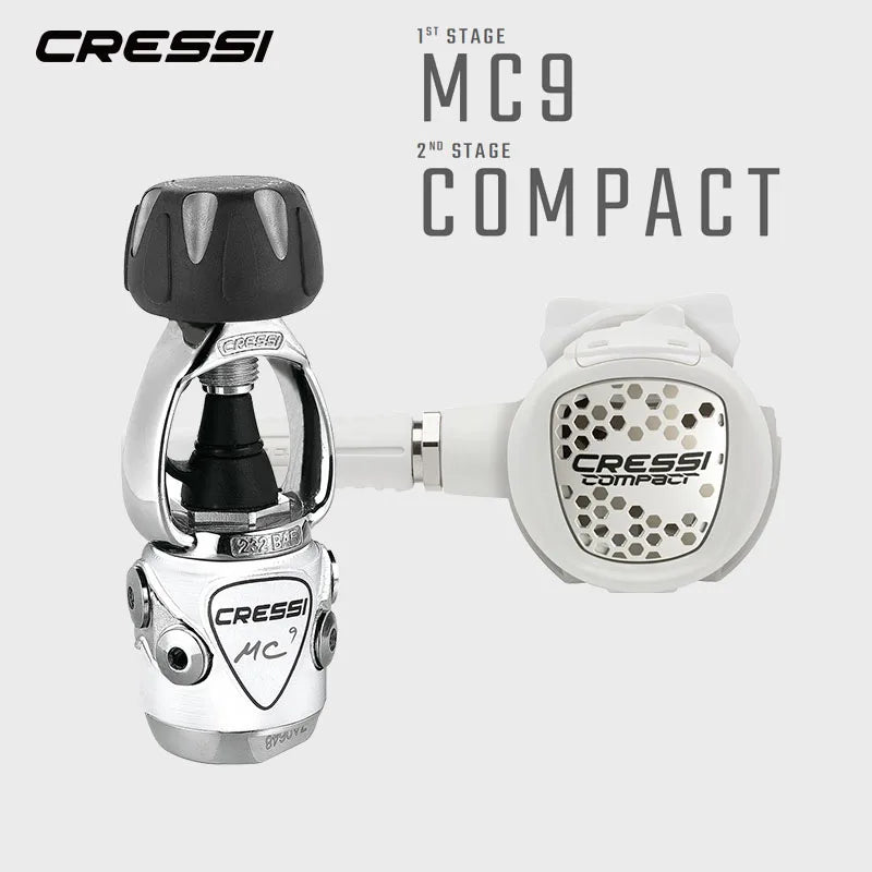 Cressi  MC9 / COMPACT Balanced Dive Regulator Scuba Diving 1st Stage 2nd Stage Set Made in Italy.