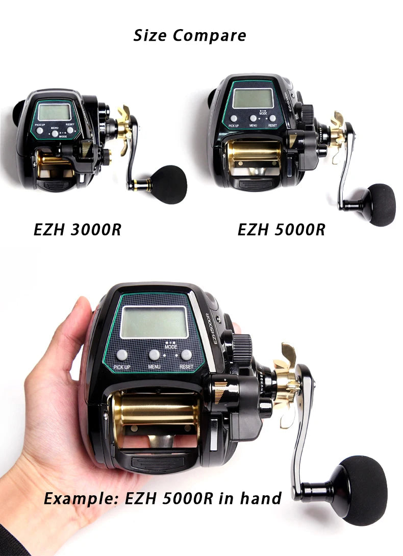 ECOODA-EZH 5000 Electric Fishing Reel, Saltwater, 12V DC, 15-22kg Drag Power Sea