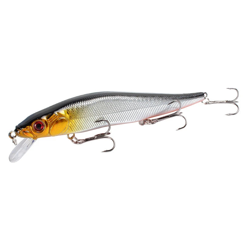 Premium Floating Minnow Fishing Lure- 14cm, 22.5g 3D Eyes Crankbait for Bass, Carp & Trolling