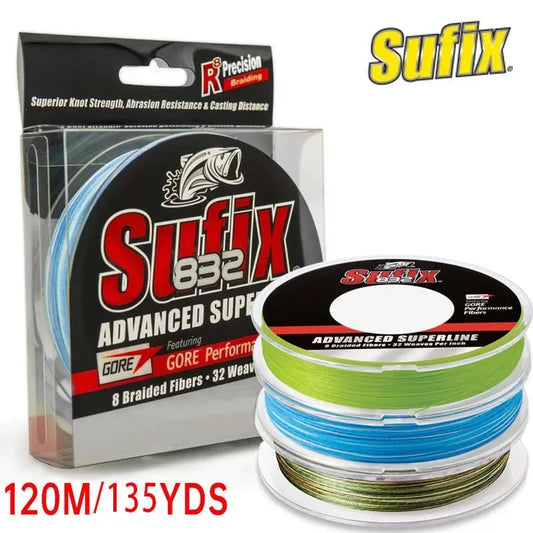 Sufix 832  Braided Fishing Line - Length:120m/130yds