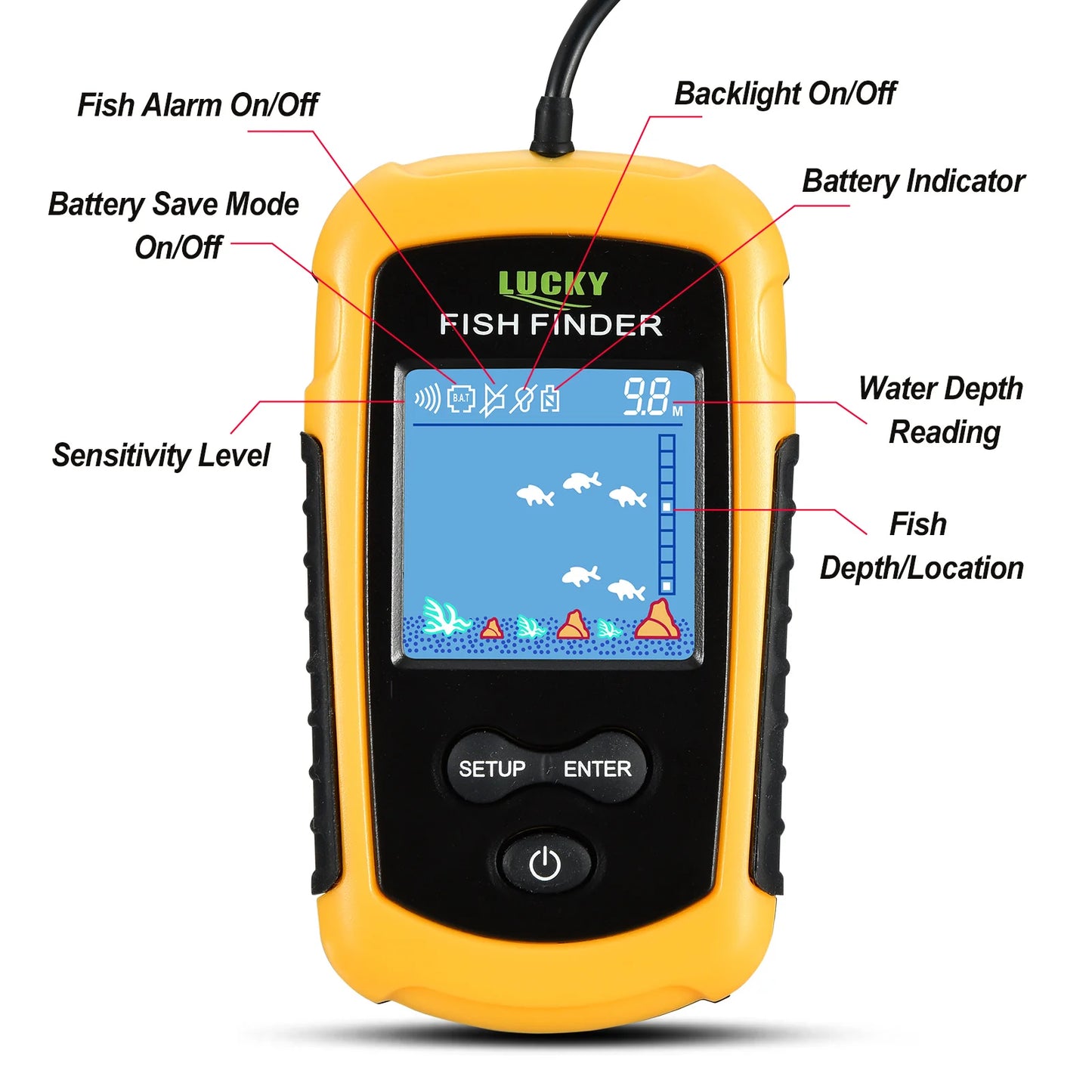 Fish Finders Alarm 100M Portable Sonar