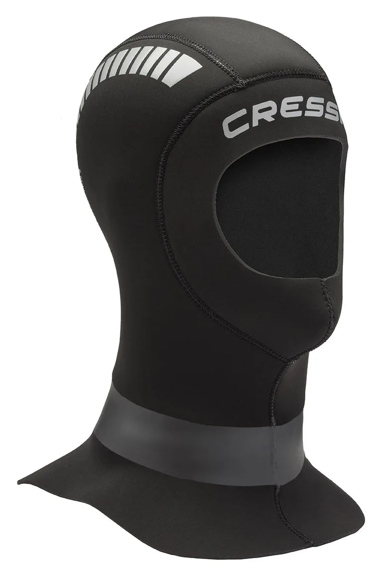 Cressi Orust Neoprene Diving Hood 5mm - Unisex Adult, Black / Silver