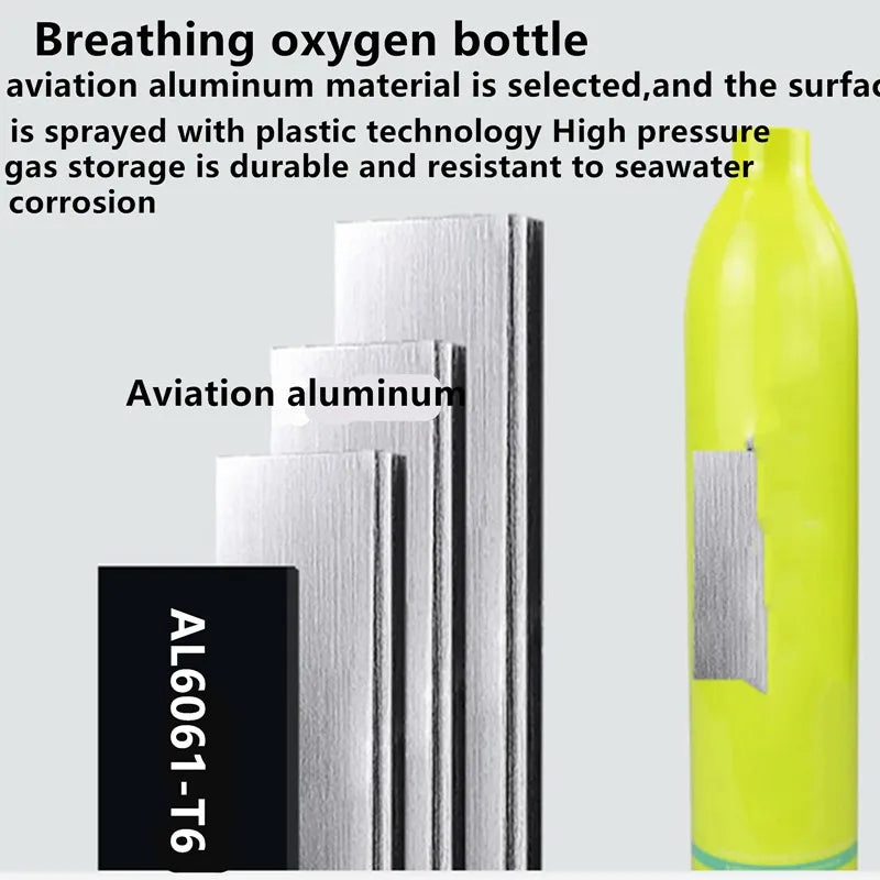 QDWETS 1L Mini Scuba Diving Tank/Equipment Oxygen Cylinder