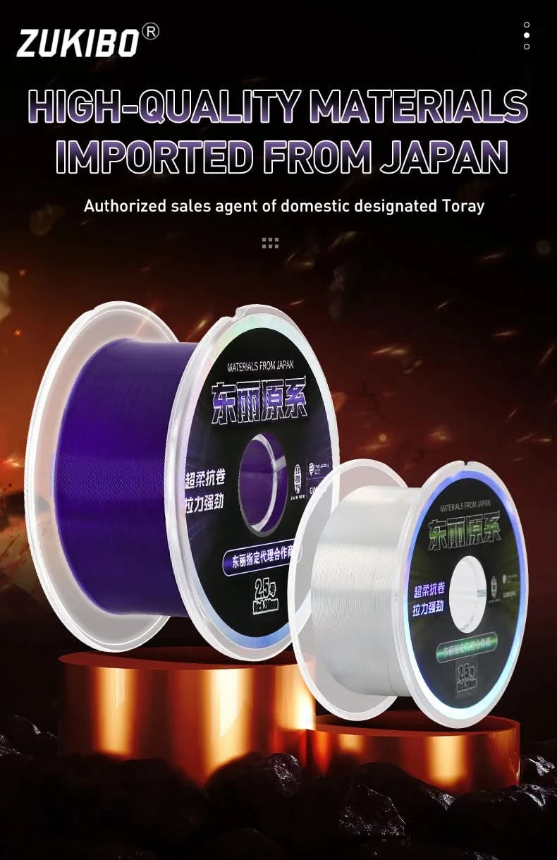 🎣 ZUKIBO Toray 200M Japan Super Strong Fishing Line 🚀