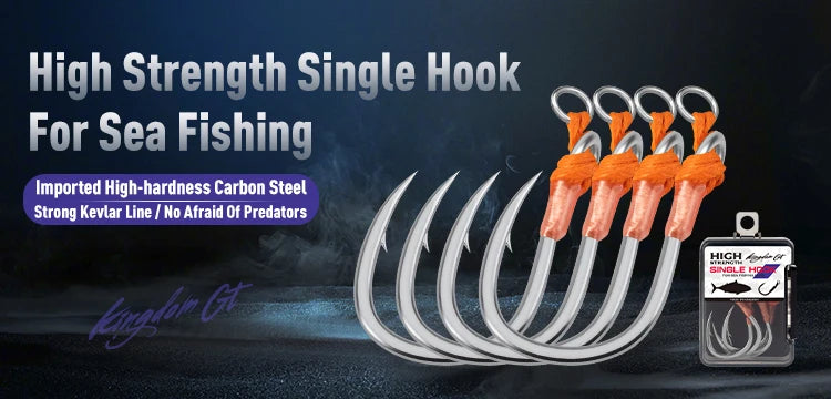 KINGDOM  3X Carbon Steel Strong Treble Hooks