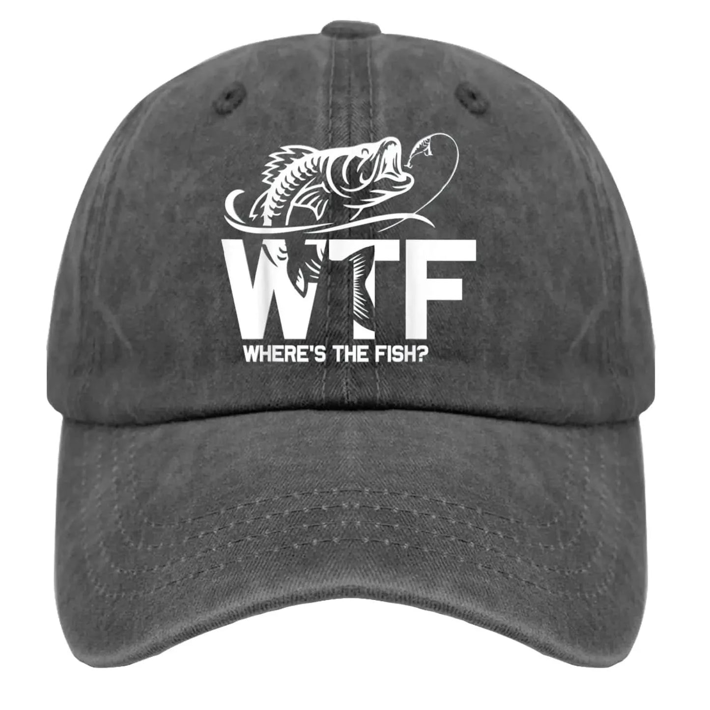 🧢 WTF Where's The Fish? Hats for Men – Vintage Distressed Baseball Cap