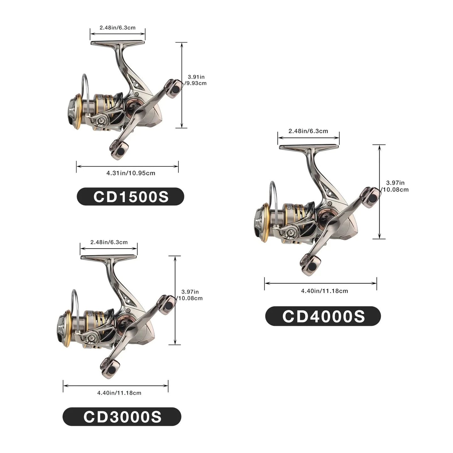 HAUTTON CD Spinning Fishing Reel 5.2:1 Gear Ratio 13.23Lbs Max Drag