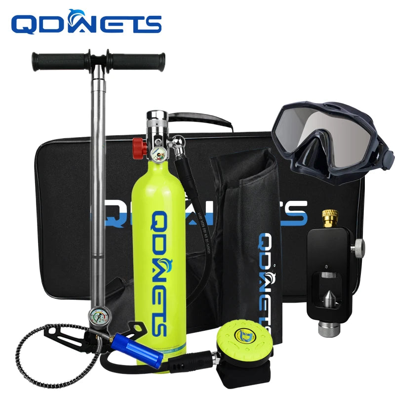 QDWETS 1L Mini Scuba Diving Tank/Equipment Oxygen Cylinder