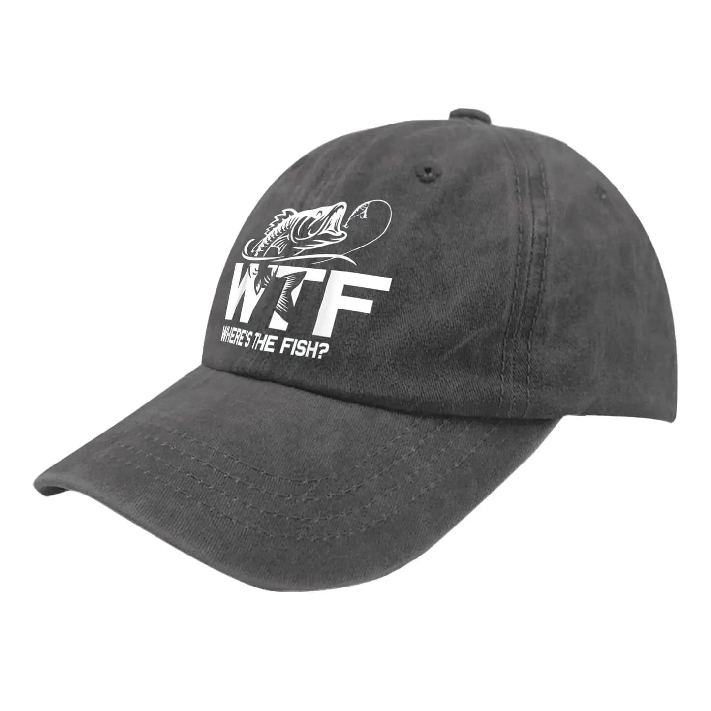 🧢 WTF Where's The Fish? Hats for Men – Vintage Distressed Baseball Cap