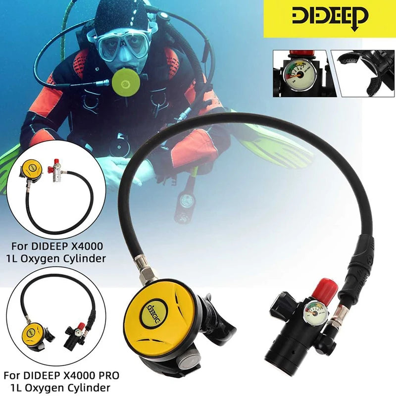 NEW-DIDEEP Diving Equipment For 1L Scuba Oxygen Cylinder Breathing Valve