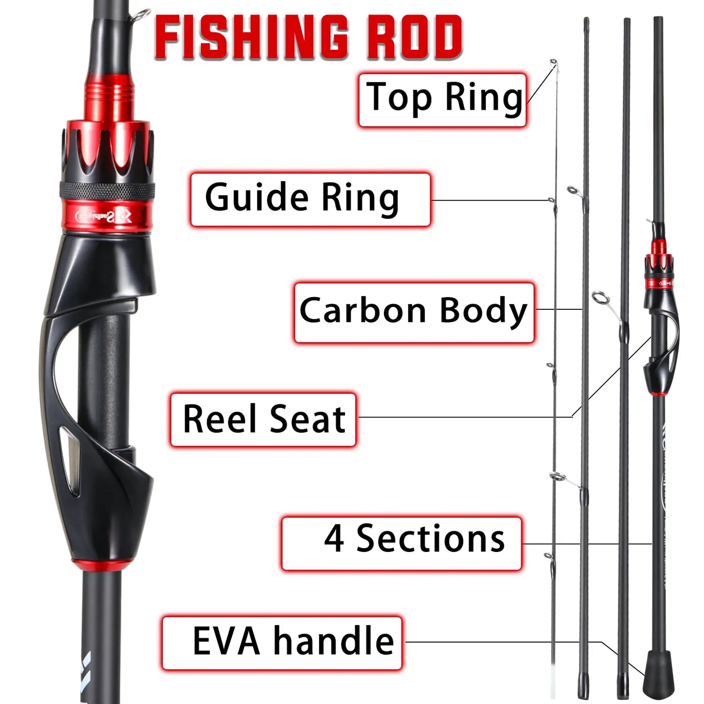 🎣 Sougayilang Casting & Spinning Fishing Rod – 2.1M Ultra-Light Carbon Fiber 🐟🔥