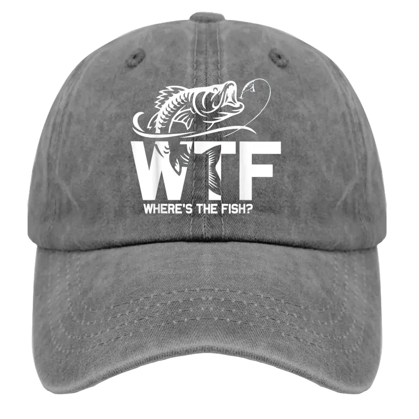 🧢 WTF Where's The Fish? Hats for Men – Vintage Distressed Baseball Cap