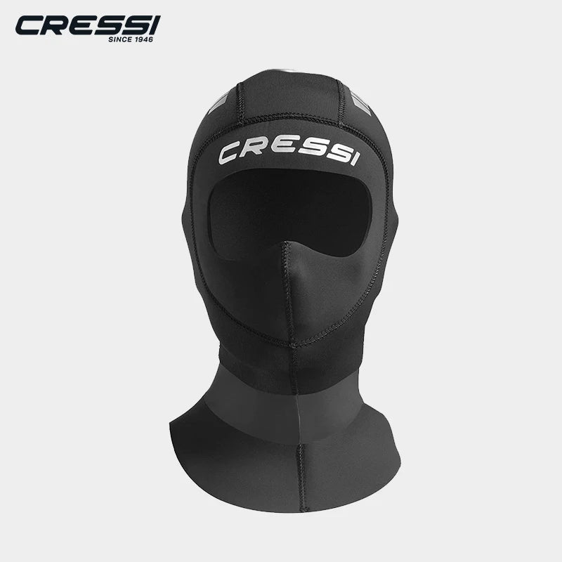 Cressi Orust Neoprene Diving Hood 5mm - Unisex Adult, Black / Silver