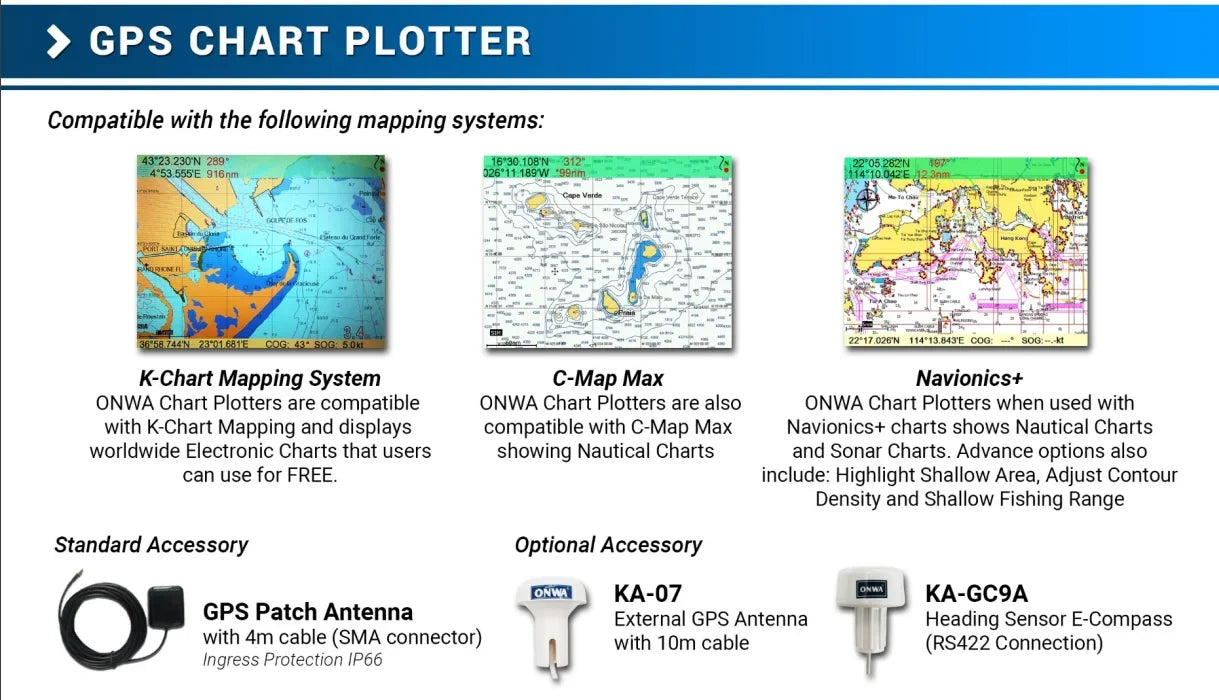 Marine LCD GPS Navigator GPS Antenna and Built-in Class B+  7-inch